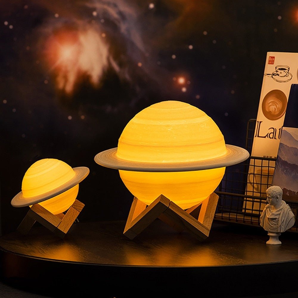 OrbitalGlow – Luxury Saturn Lamp with Cosmic Elegance for Unique Interiors