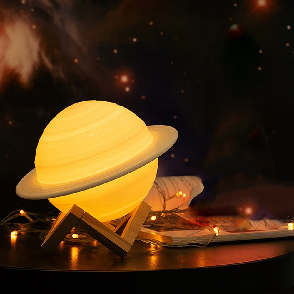 OrbitalGlow – Luxury Saturn Lamp with Cosmic Elegance for Unique Interiors