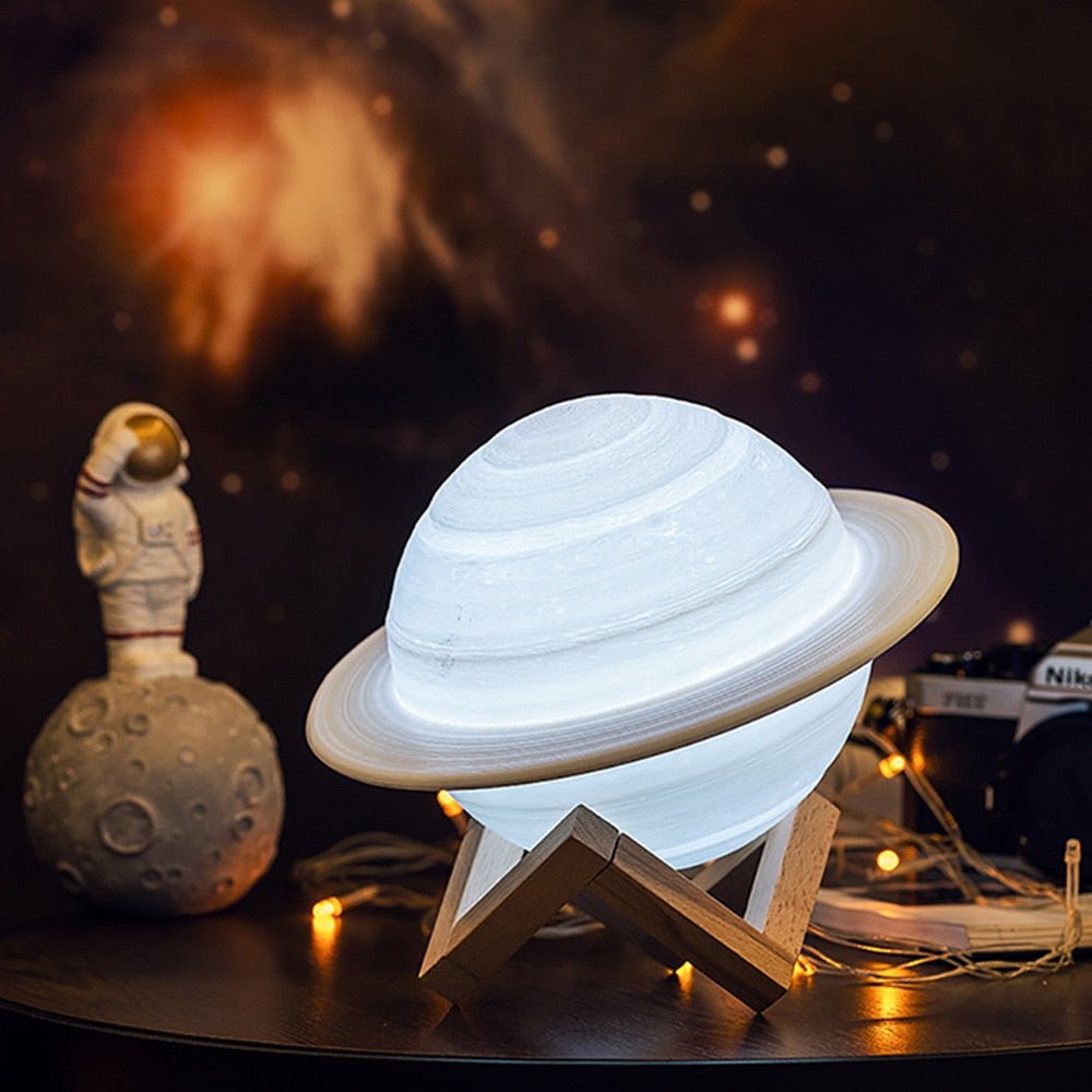 OrbitalGlow – Luxury Saturn Lamp with Cosmic Elegance for Unique Interiors