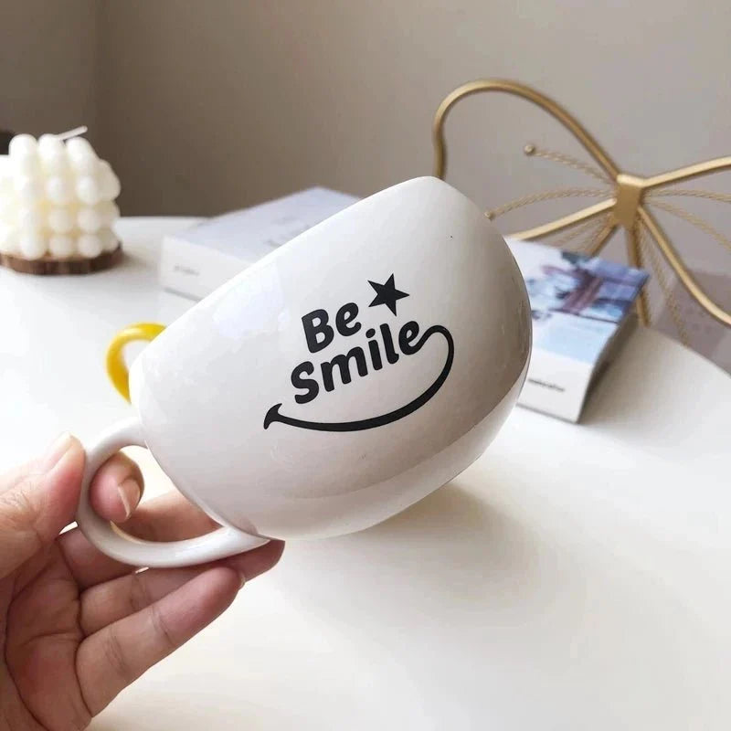 JoySip – Playful Ceramic Coffee Mug with Smiley Face for a Happy Start