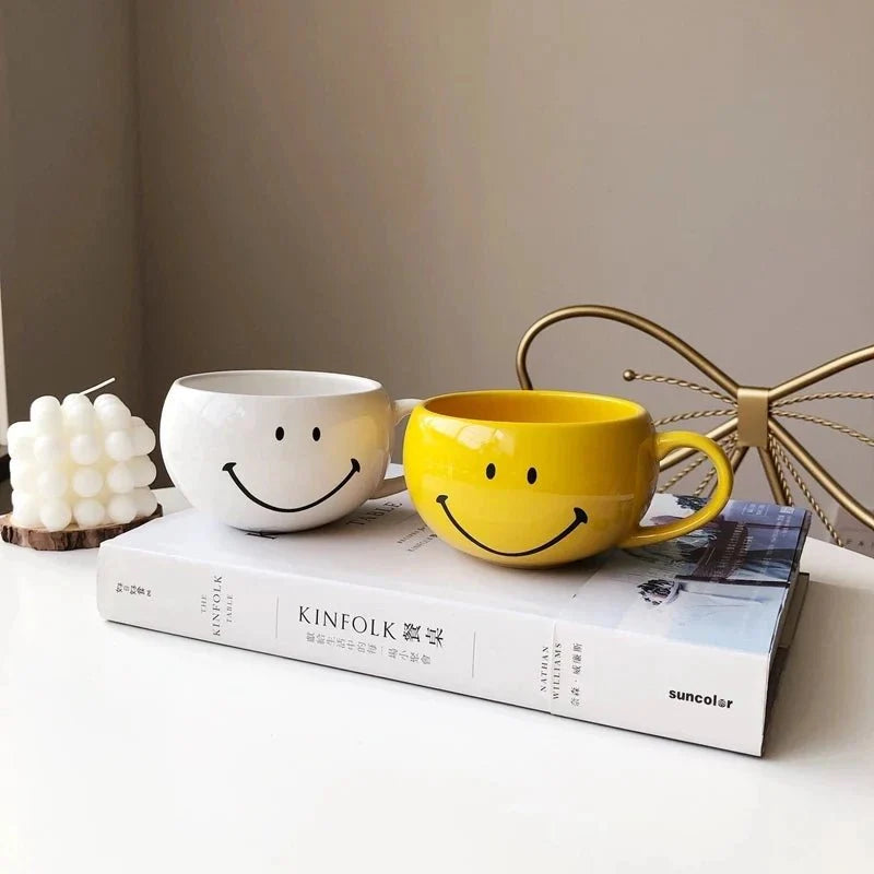 JoySip – Playful Ceramic Coffee Mug with Smiley Face for a Happy Start