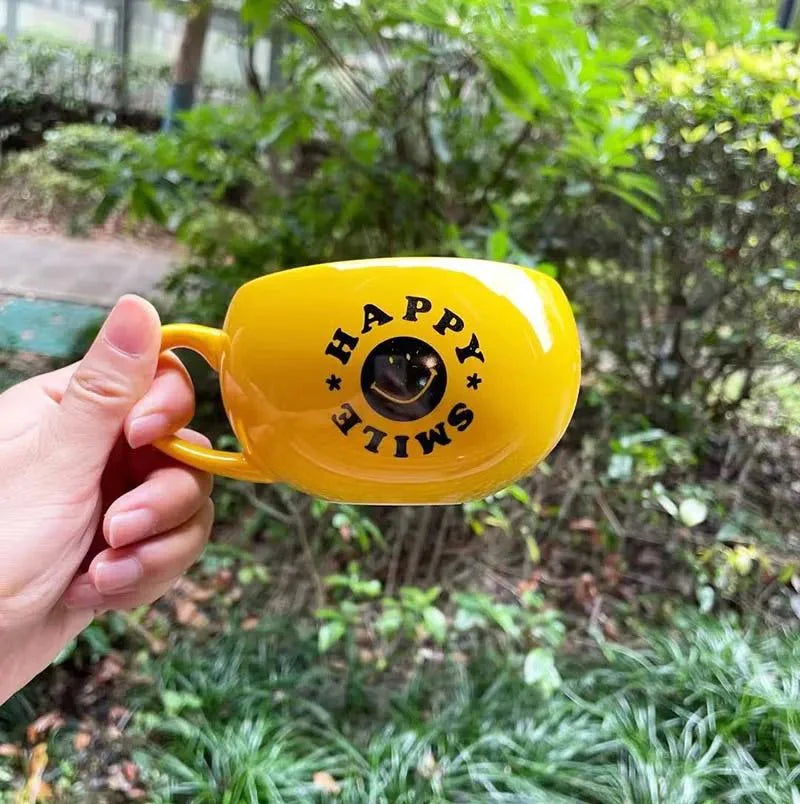 JoySip – Playful Ceramic Coffee Mug with Smiley Face for a Happy Start