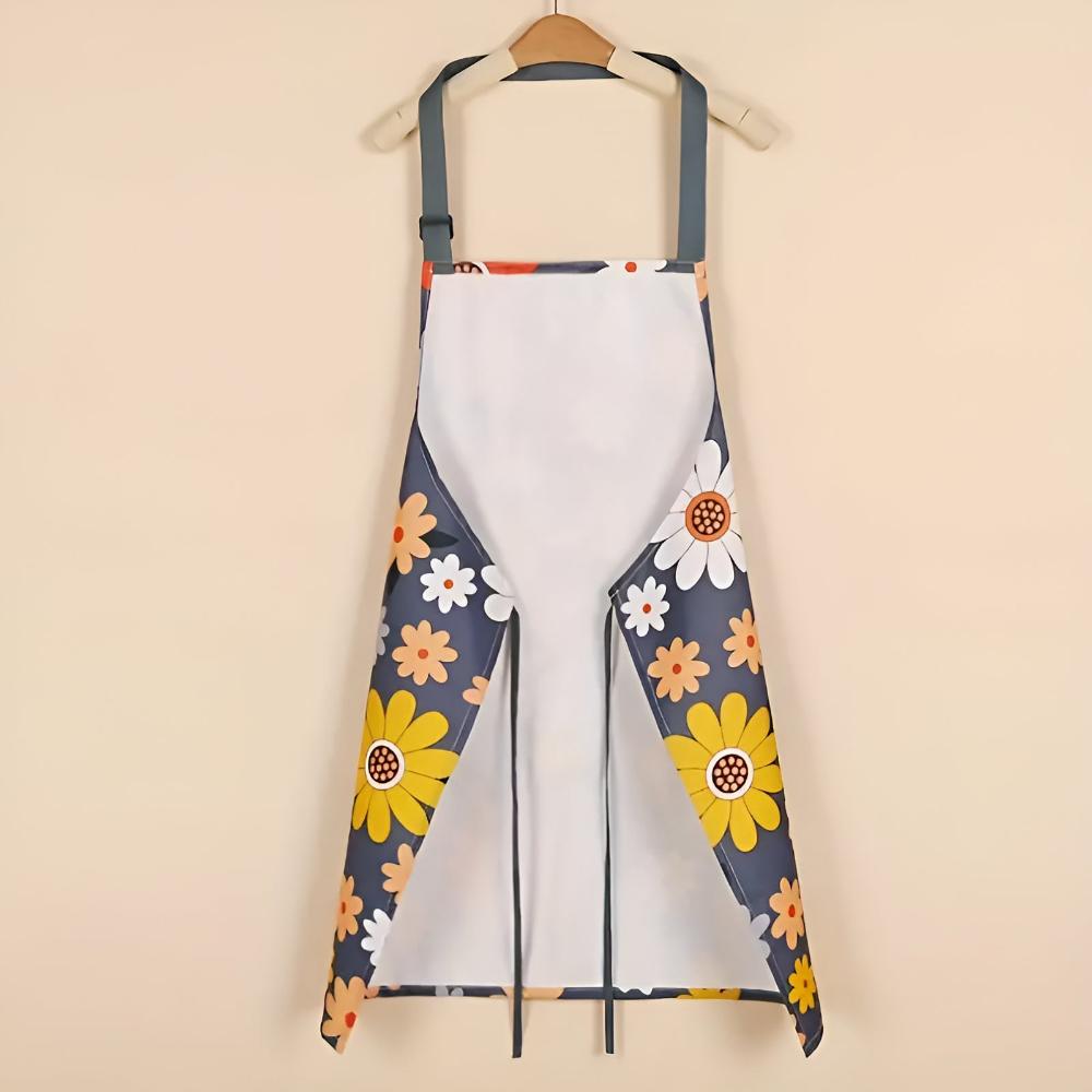 Fleurique Luxe Kitchen Apron – Coated Cotton with Vintage Floral Print for a Stylish Kitchen Experience