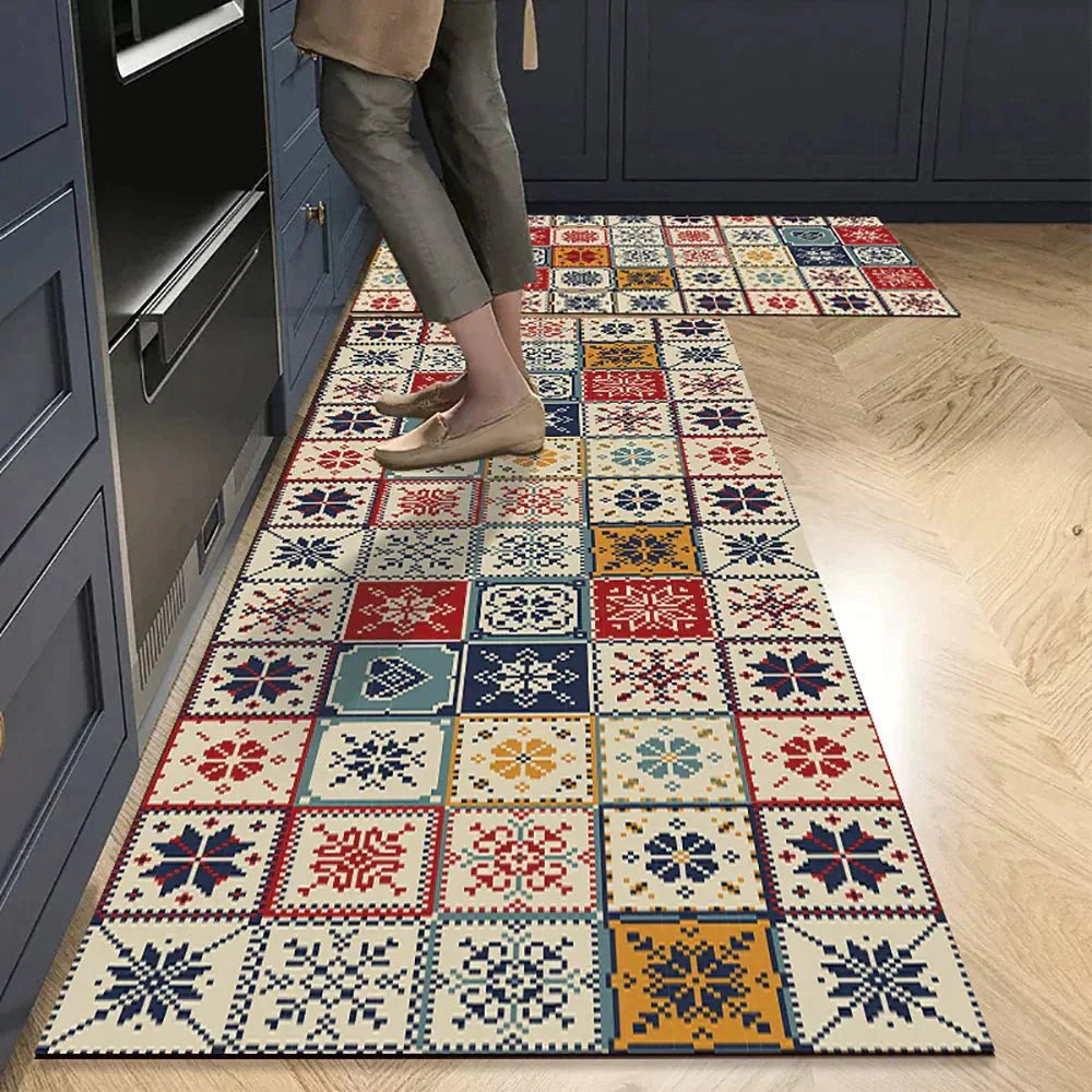 VeloraTex Luxe Kitchen Mat – Stylish Non-slip Textile Mat for a Warm & Cozy Interior