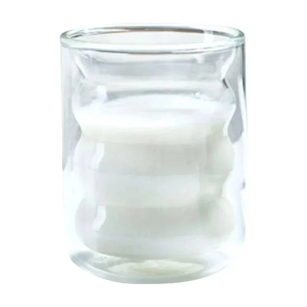 Ondula Luxe Double-Walled Glass Cup – Elegant Design for Stylish Moments