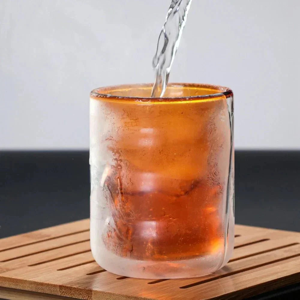 Ondula Luxe Double-Walled Glass Cup – Elegant Design for Stylish Moments