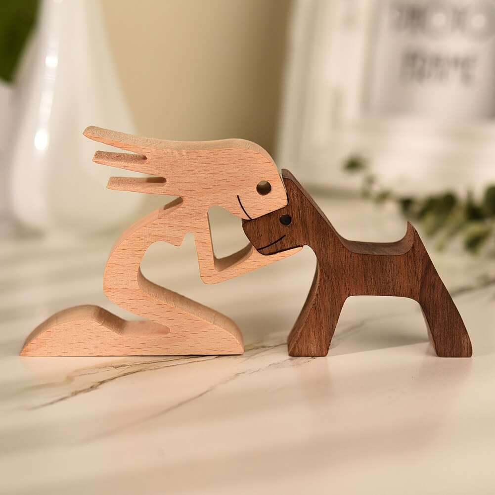 NordicPaws – Elegante Houten Hondenbeelden met Scandinavische Charme