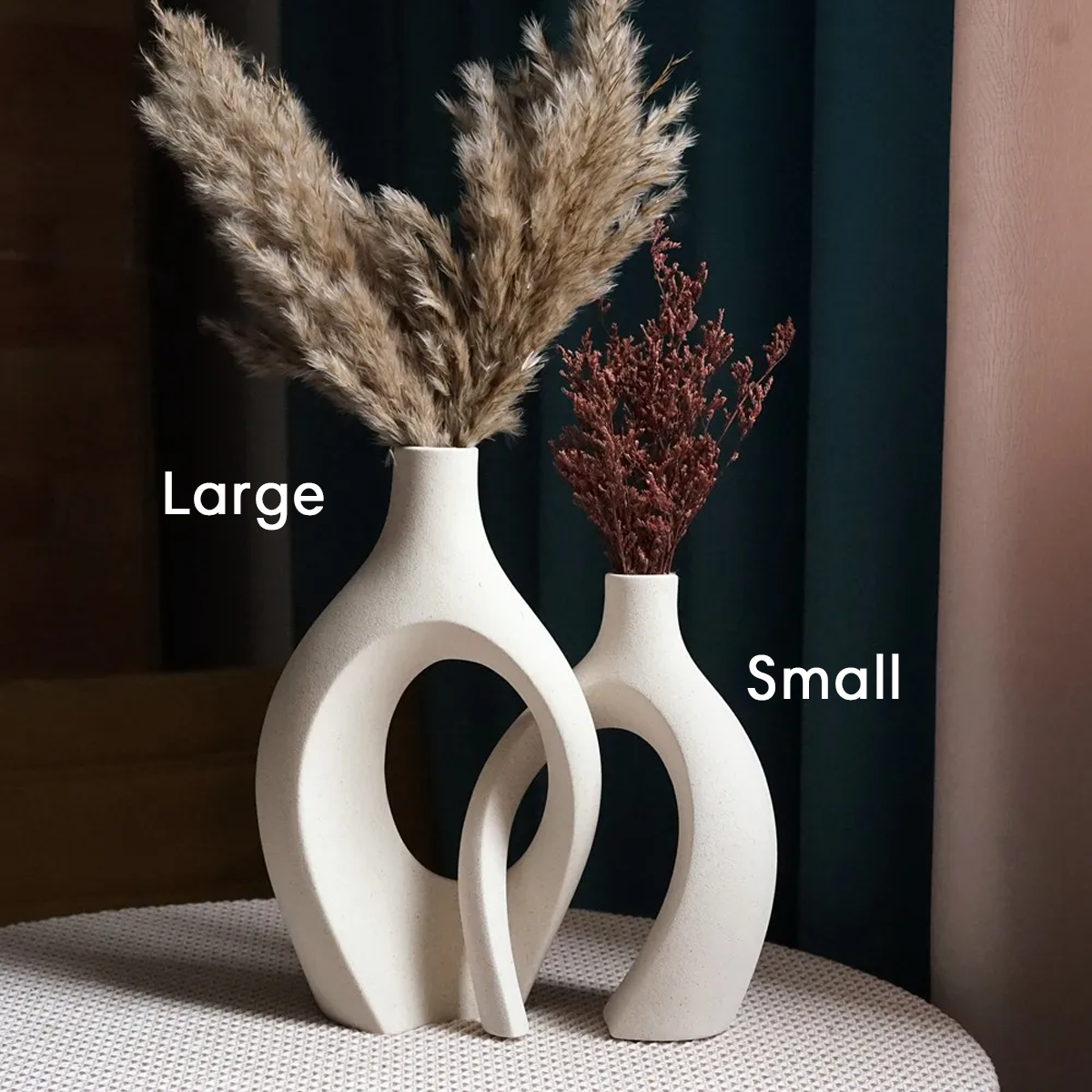 FormaLuxe – Modern Minimalist Set of 2 Ceramic Vases with Timeless Elegance