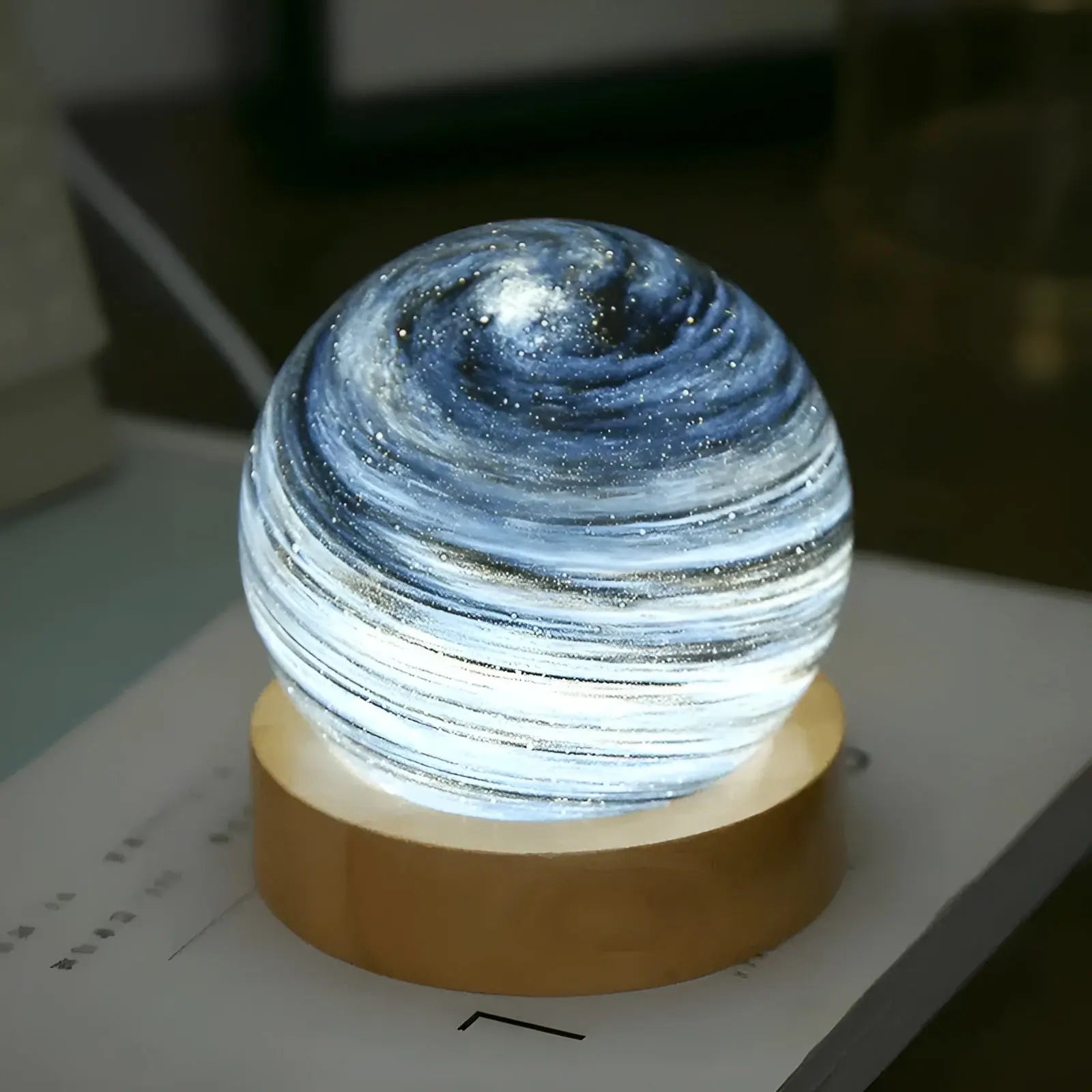 StellarGlow – Luxury 3D Glass Table Lamp with Cosmic Elegance